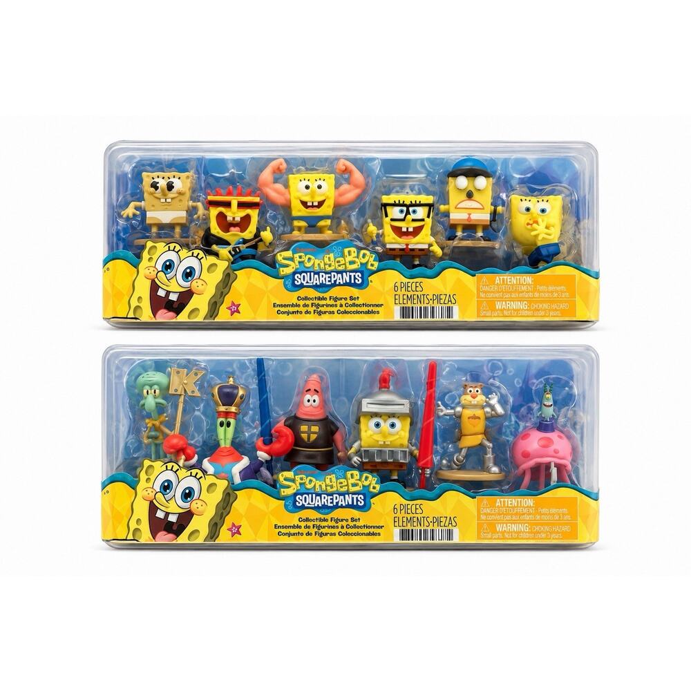 LOT 2 Spongebob Squarepants 6 Figure Sets * Dunces & Dragons * Hall Of Fame RARE